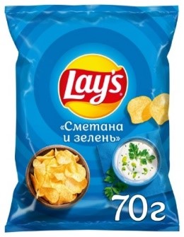 Чипсы Lay’s картофельные Сметана и зелень 70 г