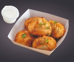 Жаренные манты  (Манты с мелко рубленной мякотью говядины и картошкой обжаренное во фритюре (5 шт.)