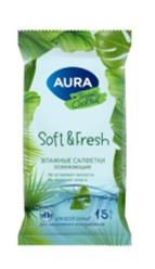 Влажные салфетки AurA Tropic Coctail 15 шт