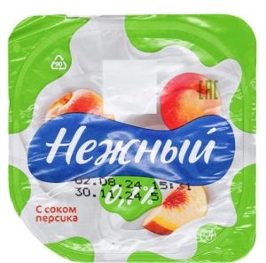 Йогурт Нежный с соком персика легкий 0.1% 95 г