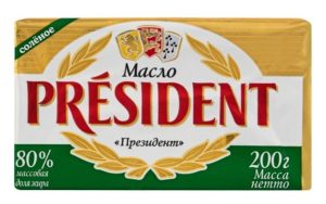 PRESIDENT масло сливочное, соленое 80% 200 г
