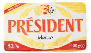 PRESIDENT масло сливочное, несоленое 82% 400 г
