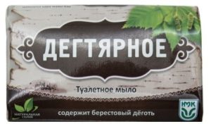 Кусковое мыло туалетное НМК Дегтярное 90