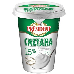President Сметана 15% 400г