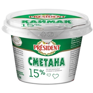 President Сметана 15% 200г